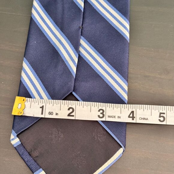 Brooks Brothers 346 Silk Tie Blue Striped 58” x 3.5” Made in USA Woven in Italy - Picture 6 of 6